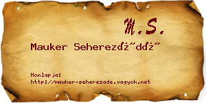 Mauker Seherezádé névjegykártya